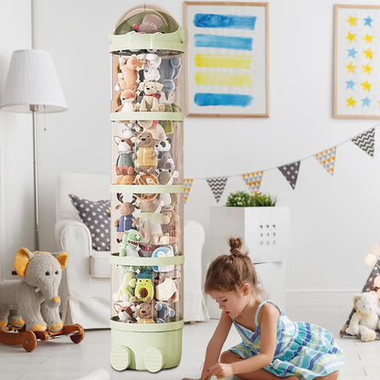 Plush Doll Storage Tube 3 layer / 4 layers Stuffed Animal Storage Toy Display Transparent Stuffed Dolls Storage Bucket Organizer